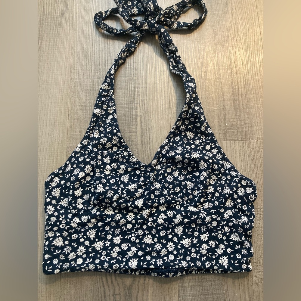 Floral halter crop top